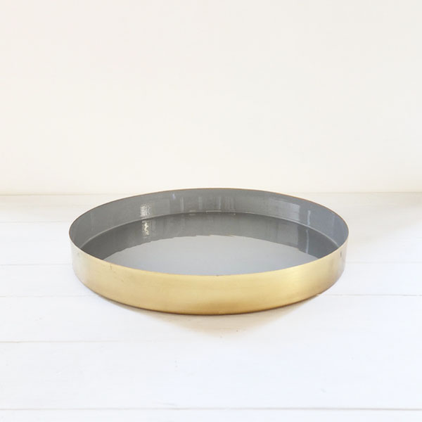 Art Decor Tray - Gold/Grey